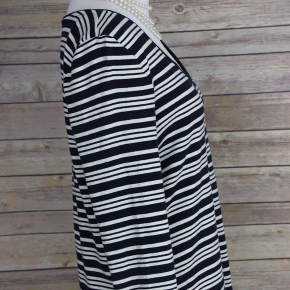 TALBOTS Navy & White Nautical-Inspired Striped Top - Picture 4 of 7